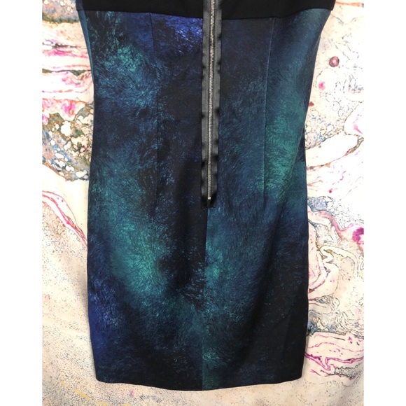 Elite tahari Kyler black blue sheath dress sz 4 - Picture 8 of 8